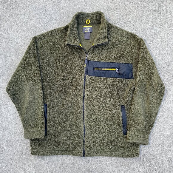 Vintage 90s Roots System Made in Canada fleece jacket olive - Picture 1 of 2